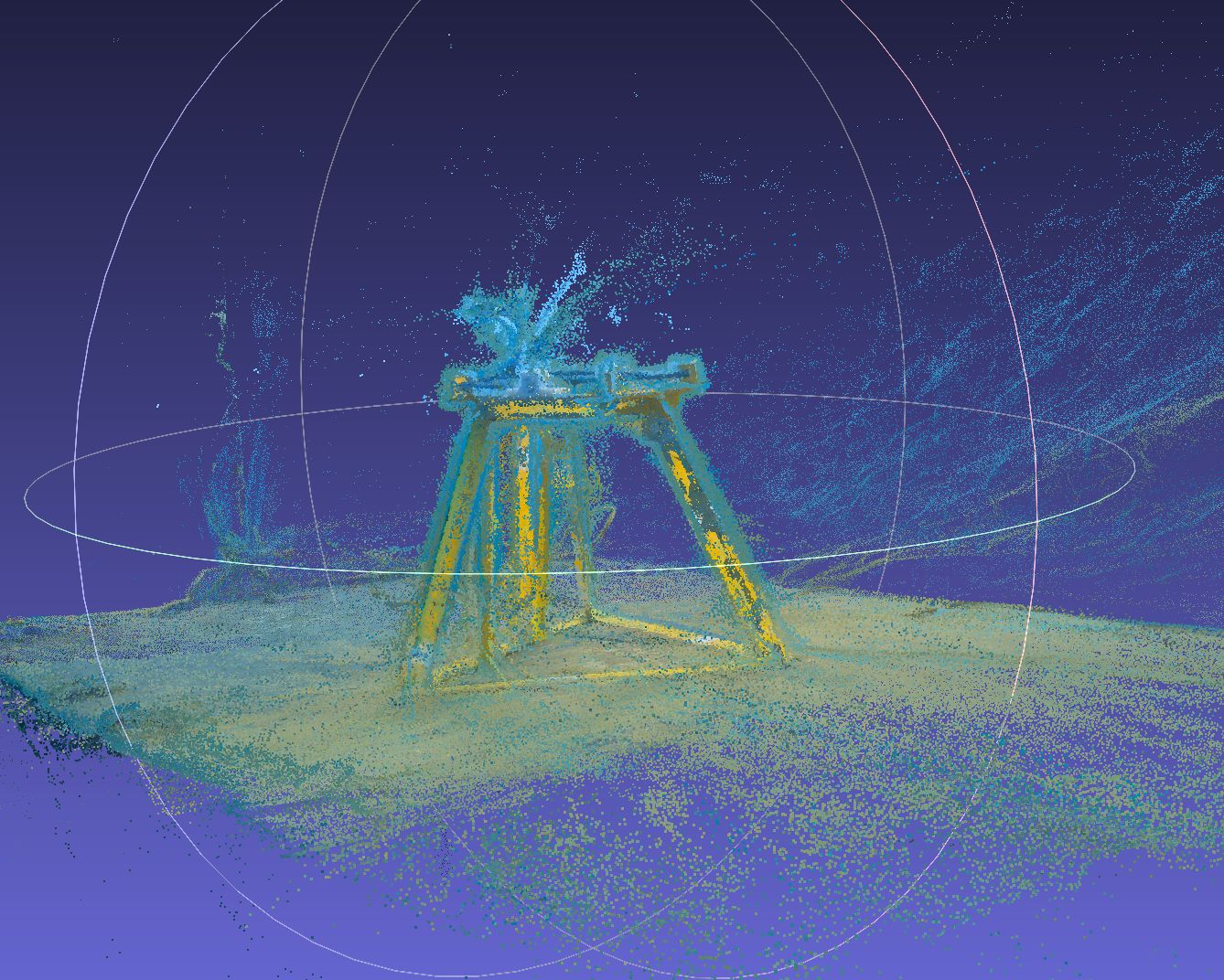 3D point-cloud reconstruction of an underwater structure