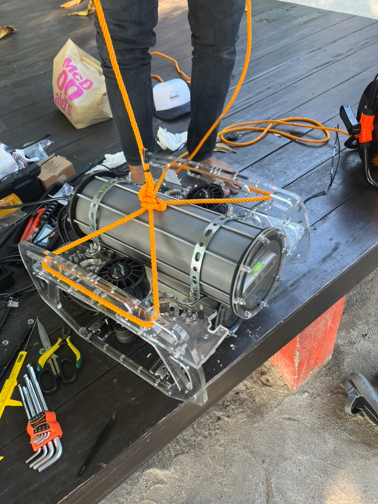 SUPRI-ROV version 1 prototype on a workbench